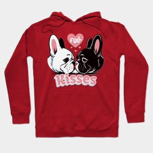 Pugs full Kisses Print Art illustration Valentine dog Pug Hoodie